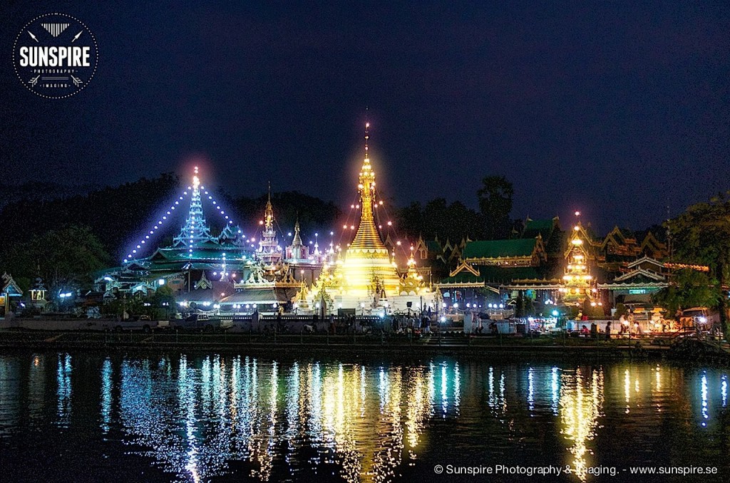 Wat Chong Kham at night, Mae Hong Son, Thailand