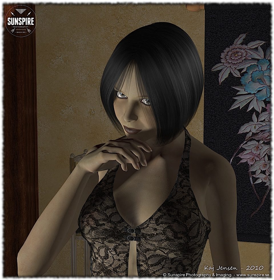 Japanese flair... Modeled and rendered in Poser 2010 Pro.