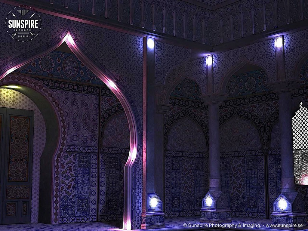Oriental house interior. Rendered in Poser 2010 Pro.