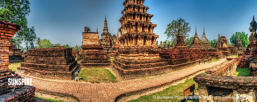 Panorama - Sukhothai Historical Park, full 360 view - Sukhothai, TH