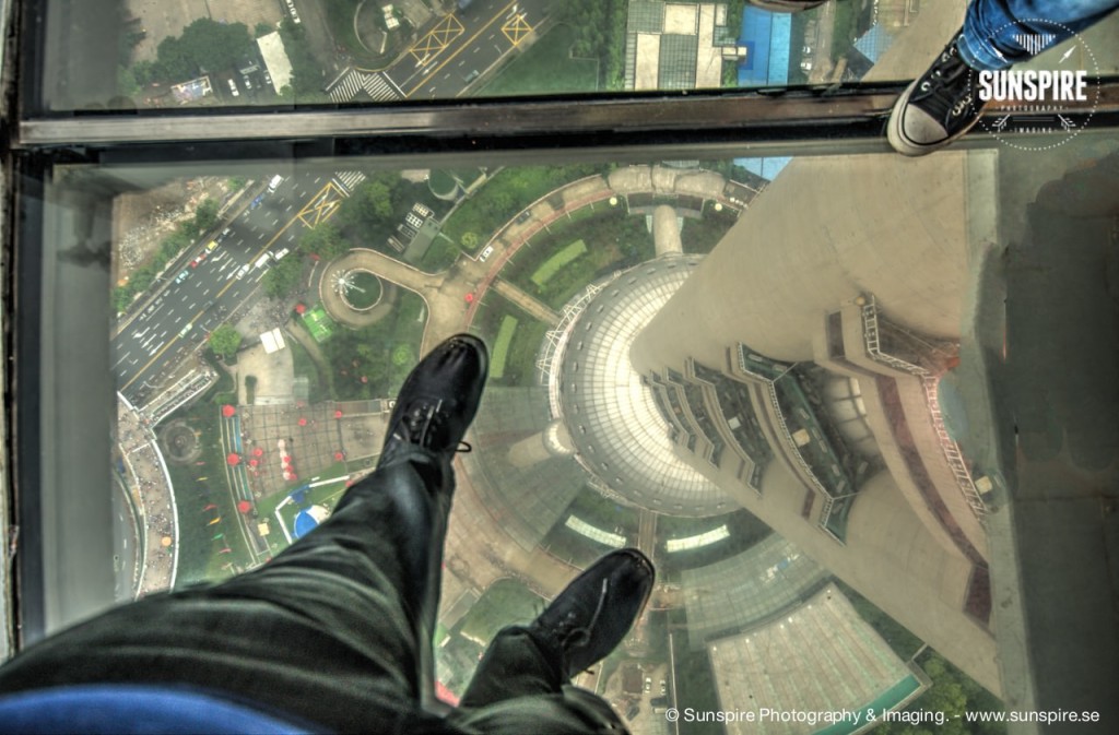 Standing on a glass floor....