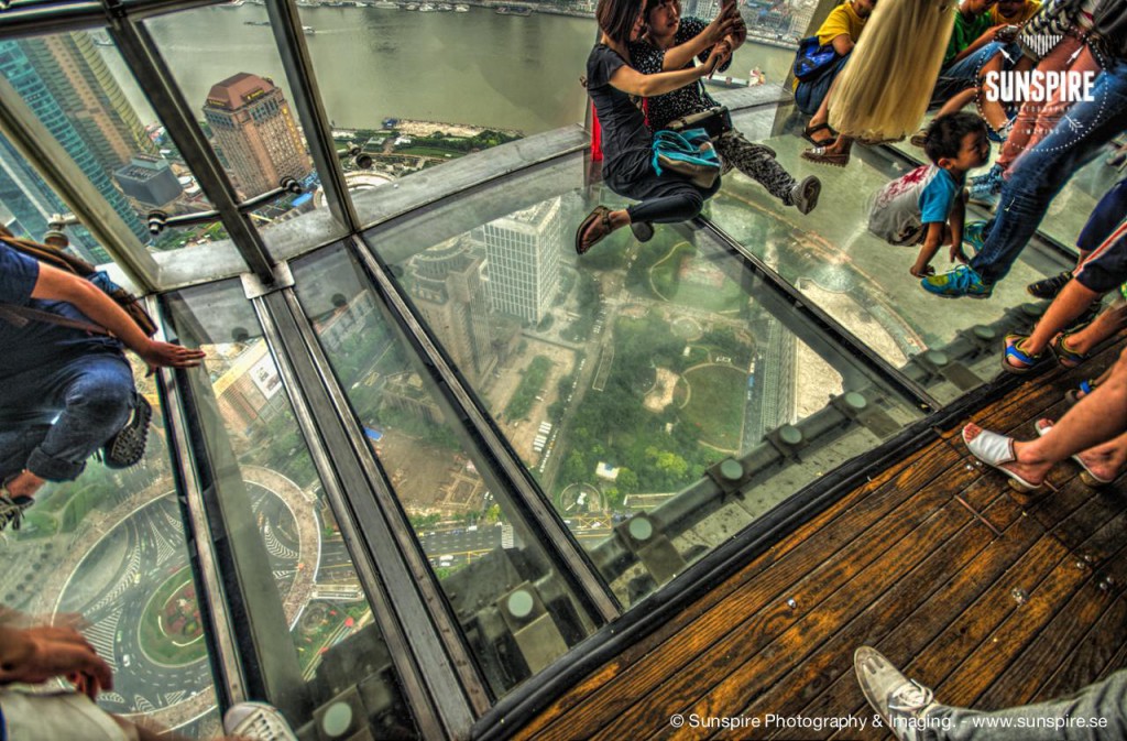 Glass floor on the observation deck....